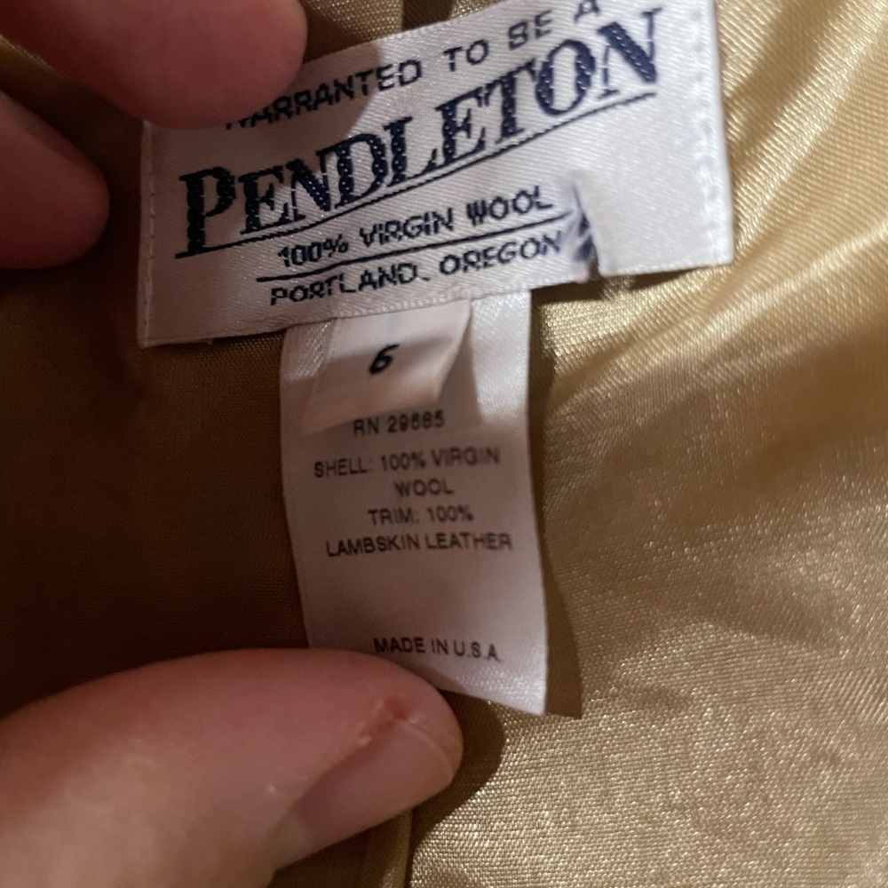 Pendleton Houndstooth Plaid Jacket Brown/Grey Vir… - image 5